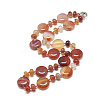 Natural Carnelian Beaded Necklaces NJEW-S393-19-1