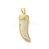 Rack Plating Brass Micro Pave Cubic Zirconia Pendants KK-Z086-64G-03-1