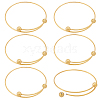 6Pcs Adjustable 304 Stainless Steel Wire Cuff Bangle Making MAK-BBC0001-24B-G-1