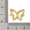 Rack Plating Brass Pave Clear Cubic Zirconia Hollow Butterfly Connector Charms KK-C067-07G-3