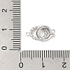 Rhodium Plated 925 Sterling Silver Fold Over Clasps STER-G038-06P-3