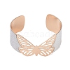 Butterfly Alloy Open Cuff Bangles for Women BJEW-L686-01B-2