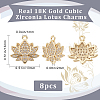 Beebeecraft 8Pcs Brass Micro Pave Cubic Zirconia Charms ZIRC-BBC0002-01-2