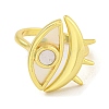 Rack Plating Eye Natural Shell Finger Rings for Women RJEW-G330-70G-2