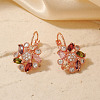 Chic Brass Flower Hoop Earrings FW7002-2