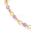 Faceted Round Natural Gemstone Beaded Anklets AJEW-AN00360-3
