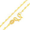 925 Sterling Silver Dapped Chain Necklaces NJEW-C052-13G-2