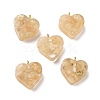 Transparent Resin Natural Yellow Quartz Dyed Chips Pendants G-E185-12G-11-1