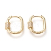 Brass Micro Pave Clear Cubic Zirconia Huggie Hoop Earrings EJEW-I251-03G-1