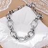 Tarnish Resistant 304 Stainless Steel Oval Link Chain Bracelets BJEW-Z011-12P-1