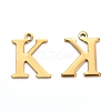 Ion Plating(IP) 304 Stainless Steel Alphabet Charms STAS-H122-K-G-1