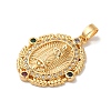 Brass Micro Pave Cubic Zirconia Pendants KK-M294-06G-01-2