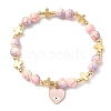 6Pcs 6 Colors Heart with Eye Alloy Enamel Charm Bracelets BJEW-JB12287-4