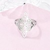 Non-Tarnish 304 Stainless Steel Witch Knot Open Cuff Rings for Women AJEW-U005-01P-2