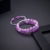 Sparkling Round Glass Braided Bead Bracelet BJEW-SW00082-07-5