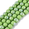 Electroplate Opaque Glass Beads Strands LS-EGLA-Q132-6MM-01C-16-1
