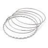 5Pcs 304 Stainless Steel Bangle Set for Women BJEW-S162-01A-P-4