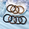 12Pcs 12 Styles Synthetic Lava Rock Stretch Bracelets Sets BJEW-JB10936-2