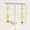 Elegant Brass Coin Flat Round Tassel Hoop Earrings BR6200-5