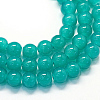 Baking Paint Imitation Jade Glass Round Bead Strands X1-DGLA-Q021-8mm-07-1