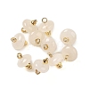 Natural Quartz Crystal Rock Crystal Rondelle Charms with Rack Plating Brass Loops G-G110-05B-06-1