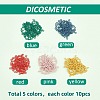 DICOSMETIC 50Pcs 5 Colors Spray Painted 201 Stainless Steel Connector Charms STAS-DC0007-98-2