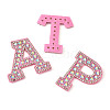 Alphabet Resin Rhinestone Patches DIY-TAC0005-45E-12