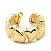 Rack Plating Brass Heart Open Cuff Rings for Women RJEW-G294-05G-2