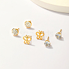 Elegant Set of 3 Pairs of Fashionable and Versatile Gold Plated Earrings MJ2639-1