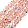 Electroplate Transparent Glass Beads Strands EGLA-A046-01C-15-1