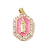 Rack Plating Brass Enamel Cubic Zirconia Pendants KK-S366-04G-2