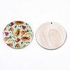 Fruit Seris Printed Wood Pendants WOOD-S045-103B-05-2
