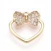 Brass Micro Pave Cubic Zirconia Charms KK-N261-01G-1