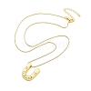 Brass & Plastic Pearl Letter Pendant Box Chain Necklaces for Women NJEW-U017-01G-21-3