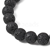 Natural Lava Rock & Lapis Lazuli & Dyed Quartz Round Beads Stretch Bracelets for Women BJEW-JB12789-01-4
