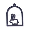 Acrylic Bunny Open Back Bezel Pendants KY-WH0019-03-1