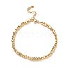 PVD Vacuum Plating 201 Stainless Steel Round Beaded Bracelet for Women STAS-D179-03G-02-1