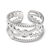 Tarnish Resistant 304 Stainless Steel Criss Cross Cuff Ring Findings STAS-P334-07P-2