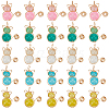 40Pcs 5 Colors Imitation Jade Glass Beads Pendants FIND-SC0009-72-1
