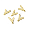 Rack Plating Brass Letter Connector Charms KK-C007-38G-V-3