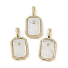 Rack Plating Brass Micro Pave Cubic Zirconia Pendants KK-U032-90G-07-1