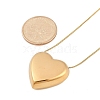 304 Stainless Steel Heart Pendant Round Snake Chain Necklaces for Women NJEW-B122-01G-01-5