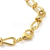 304 Stainless Steel Bowknot Link Chain Bracelets for Women BJEW-G712-08G-3