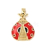 Brass Micro Pave Cubic Zirconia & Enamel Pendants KK-F917-04B-2