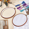 PP & PVC Plastic Imitation Wood Cross Stitch Embroidery Hoops DIY-WH20055-058B-02-4