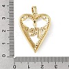 Brass Micro Pave Clear Cubic Zirconia Pendants KK-E799-01B-G-3