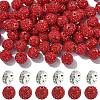 100Pcs Pave Disco Ball Beads RB-YW0001-30C-1