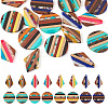  16Pcs 8 Style Transparent Resin & Walnut Wood Pendants RESI-TA0002-06-1