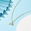 Clear Cubic Zirconia Word No Pendant Necklace NJEW-JN04330-02-3