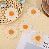 30Pcs Daisy Flower Polyester Knitted Appliques AJEW-FG0003-22-4